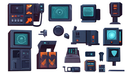 Professional Industrial Security Equipment Cartoon Vector Illustration