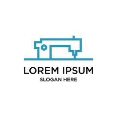 Simple Modern Sewing Machine Logo Design