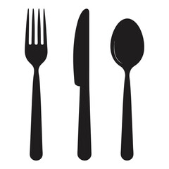 contours of the cutlery spoon knife fork vector