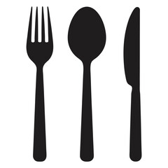 contours of the cutlery spoon knife fork vector