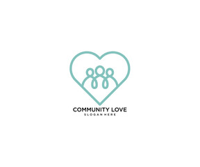Simple Teal Community Love Logo Design