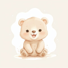 Adorable and Soft Baby Bear Illustration