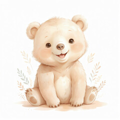 Fototapeta premium Adorable and Soft Baby Bear Illustration