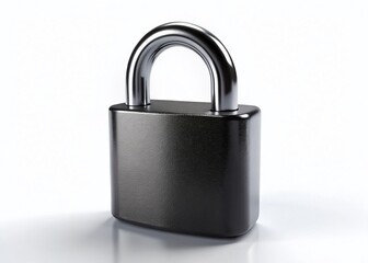 Fototapeta premium 3D Rendered Black Padlock: Secure Digital Security Concept