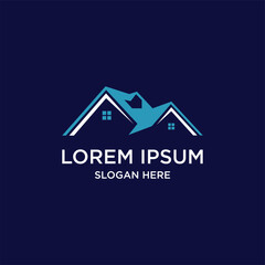 Teal House Logo on Dark Blue Background