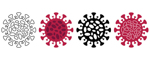 virus and bacteria icon set. vector illustration design template on white background
