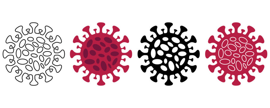 virus and bacteria icon set. vector illustration design template on white background