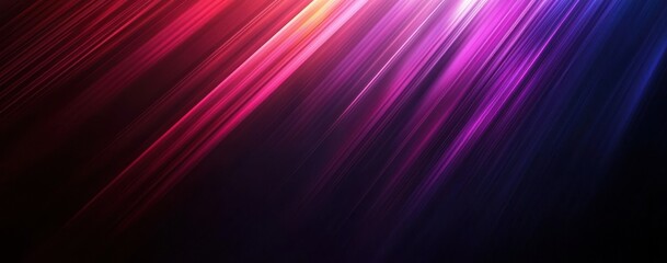 Fototapeta premium Colorful streaks of light creating vibrant abstract patterns with gradients in shades of pink, purple, blue, and black background for creative projects