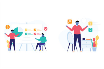 Two Businessmen In Presentation Meeting Illustration