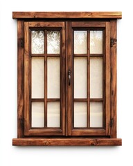 Wooden double-hung window with divided panes