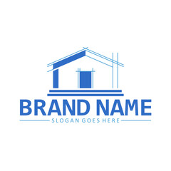 Real estate business construction logo design