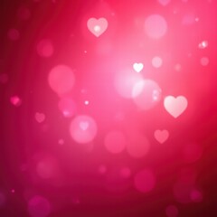 A vibrant background with a soft bokeh effect in shades of pink and red. The blurred heart-shaped orbs of light create a dreamy, romantic ambiance, perfect for Valentine's Day or love-themed visuals.