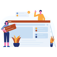 Two People Working on Website Design