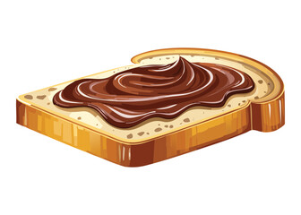 Slice bread with Chocolate Jam- Vector Illustration