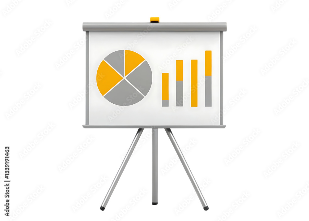 Poster presentation board with charts and graphs.
