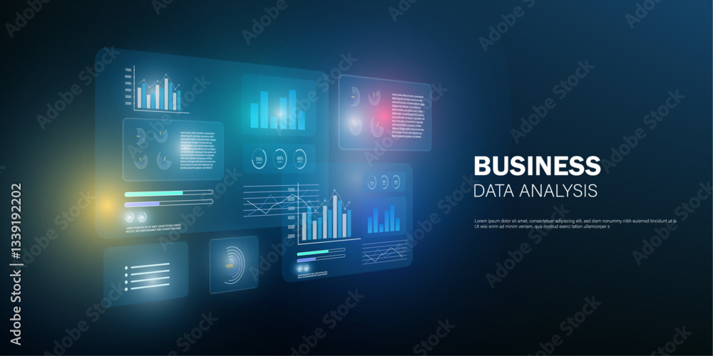 Aufkleber digital background showing business data dashboard analytics, financial report