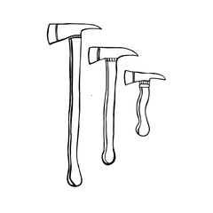 axe vector line art hand drawn illustration