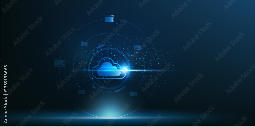 Poster cloud computing file management concept