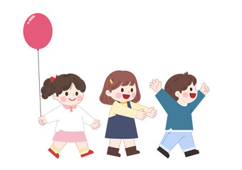 girl and boy with balloons