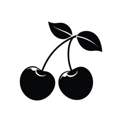 cherry fruits of a silhouette art