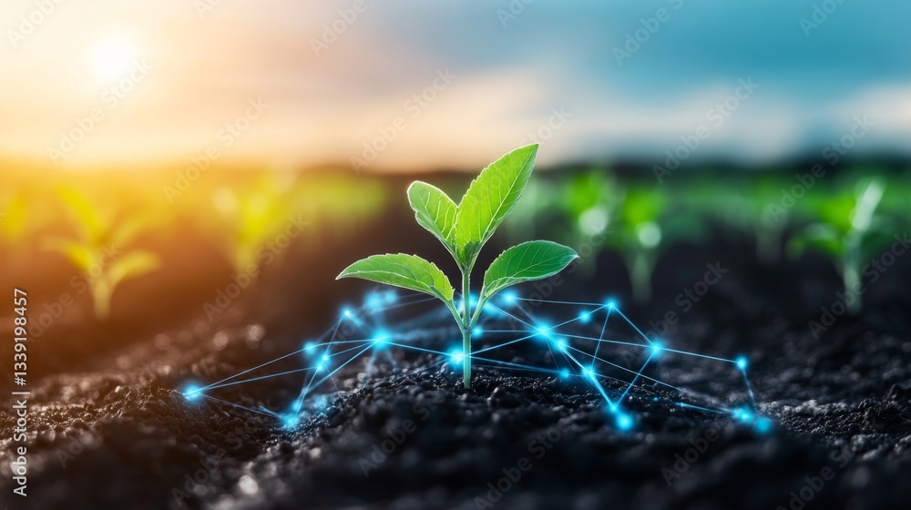 Poster development in modern agriculture is showcased through advanced techniques that support plant growth