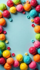 Colorful gumdrops arranged on festive background, shiny, sweet treat, green