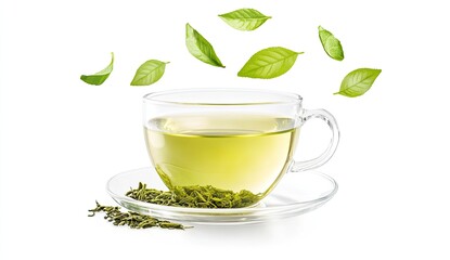 Refreshing cup of green tea
