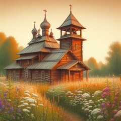 Fototapeta premium Peaceful Orthodox Church in Nature