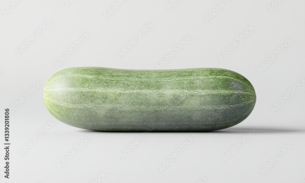 Poster fresh green cucumber smooth texture ideal for healthy meals and refreshing salads displayed on simpl
