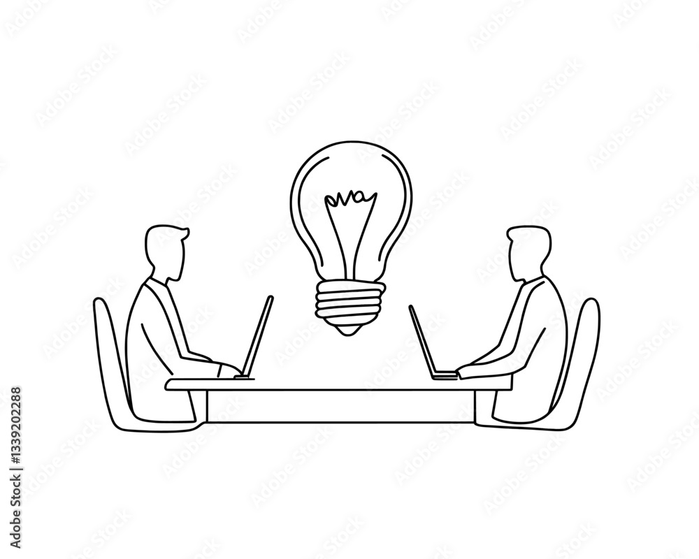 Aufkleber a set of business illustrations created as a continuous one-line drawing is now available, featuring