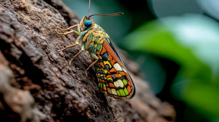 Wall murals Vibrant insect encounter rainforest macro photography close-up nature