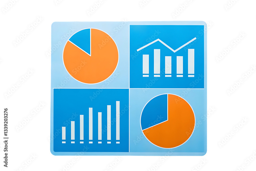 Poster infographic with charts and graphs for data analysis and business reports.