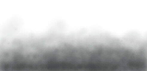 Realistic Grey Fog Effect Isolated on Transparent Background, Atmospheric Mist for Spooky, Fantasy, or Weather Concepts