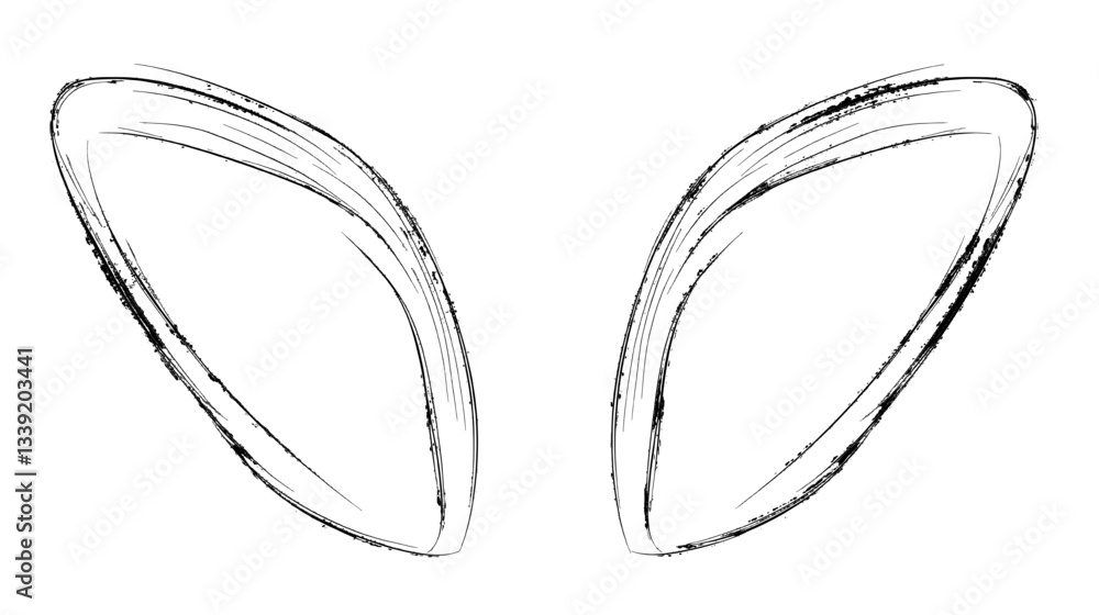 Poster easter bunny illustration created using continuous line drawing, featuring abstract simple line art 