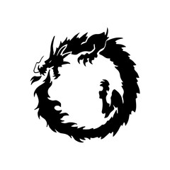 Dragon silhouette logo design template. Dragon logo vector