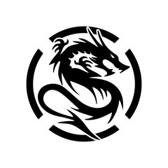 Dragon silhouette logo design template. Dragon logo vector