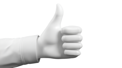 hand with thumb up isolated on white background
