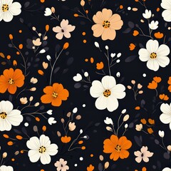 Seamless decorative flowers pattern