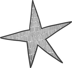 Doodle party star icon. Abstract simple hand drawn sketch element, cute marker pen scribble sign. Vector border garland and frame icon.