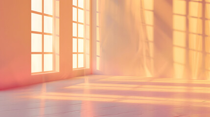 Warm Sunlit Room with Soft Shadows and Golden Glow