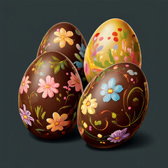 four of easter chocolate eggs