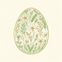 Watercolor Floral Egg