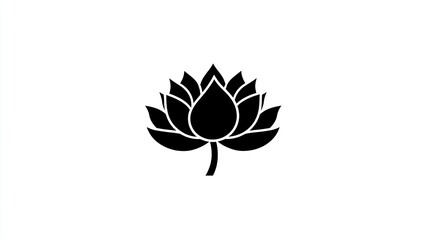 Lotus flower icon, simple design