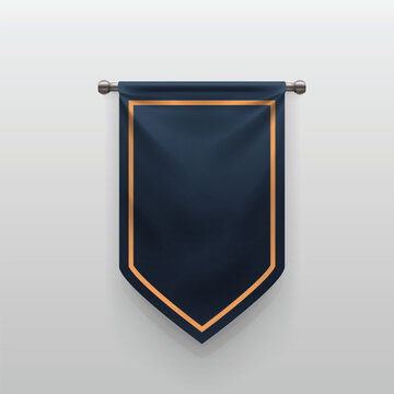 a royal realistic hanging flag rich blue