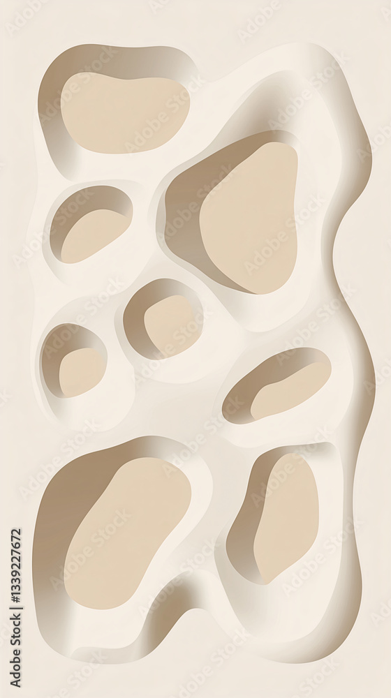 Poster abstract paper cutout: a modern abstract composition featuring a layered paper cutout design with or