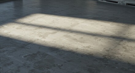 静かな室内、柔らかな光が描く窓枠の影