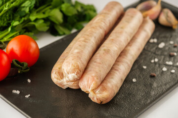 raw chicken sausages for grilling with spices