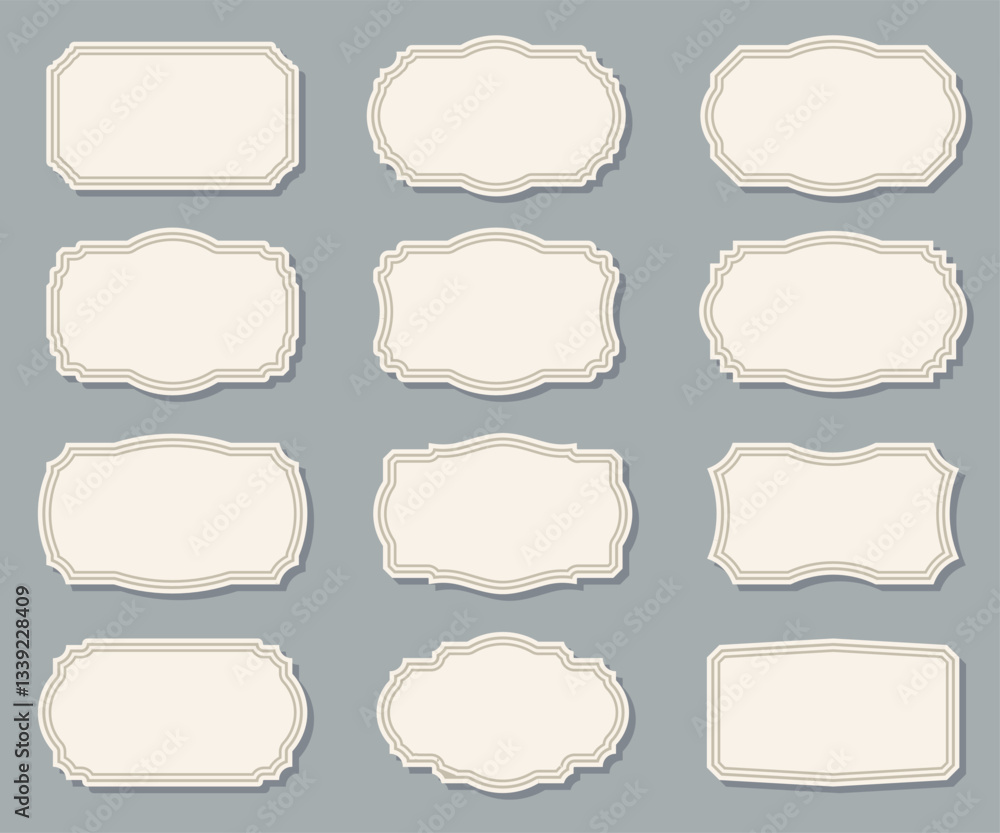 Poster a set of simple vintage style frames