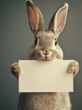 Osterhase mit Schild, Ostermotiv