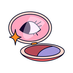 Women powder vector illustration. Cosmetic beauty product for face care and makeup. Compact woman accessory with puff for smooth skin application. Feminine skincare item for beauty and glamour.